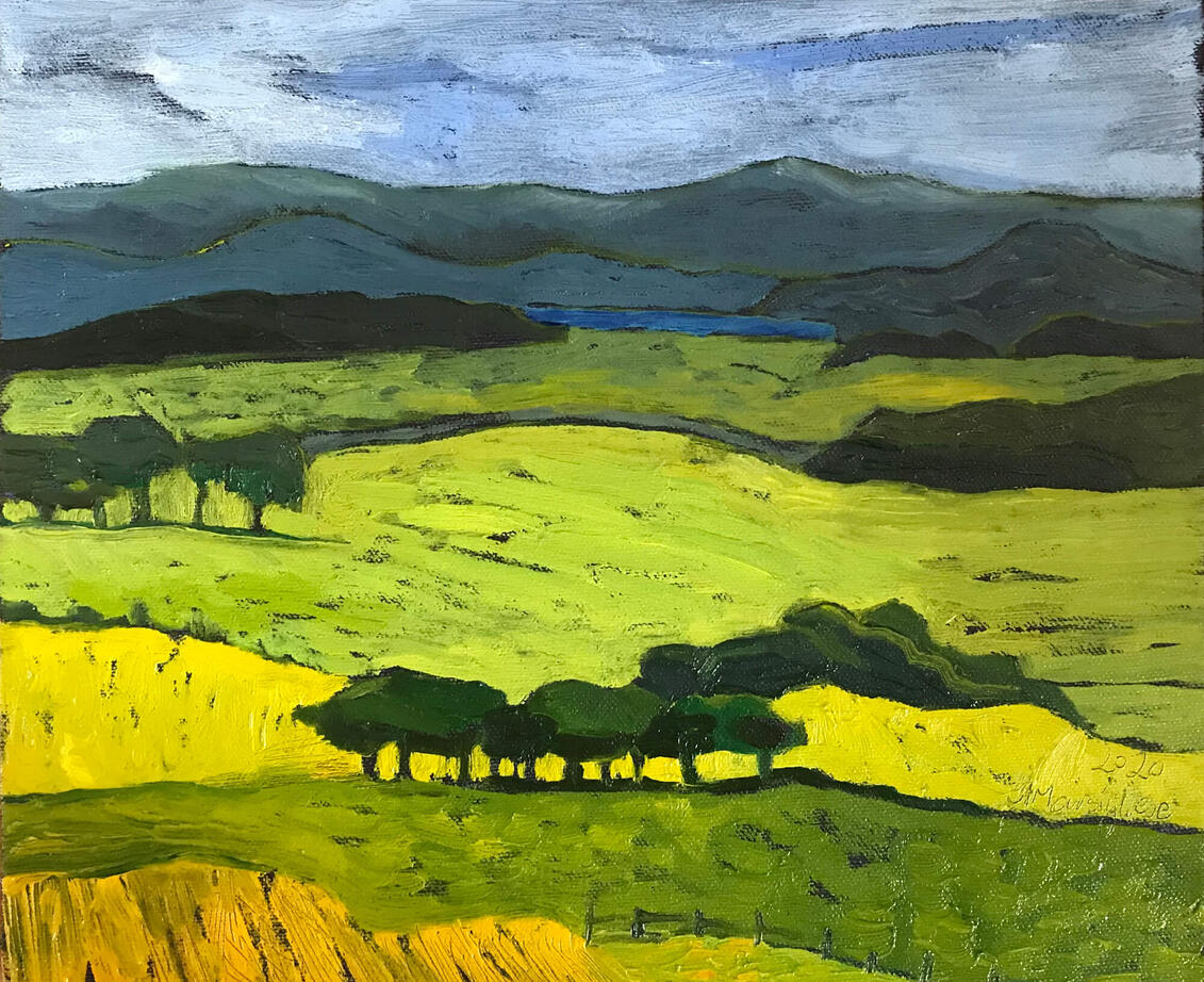 Lanarkshire, 2021, oil on board